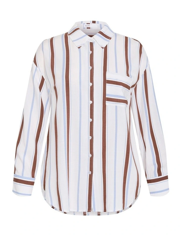 Plus Size Haven Stripe Shirt in Ivory image 3