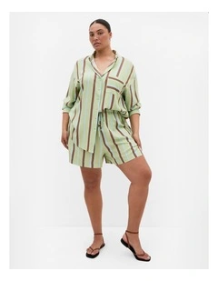 Plus Size Haven Stripe Shirt in Matcha