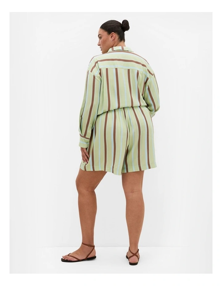 Plus Size Haven Stripe Shirt in Matcha image 2