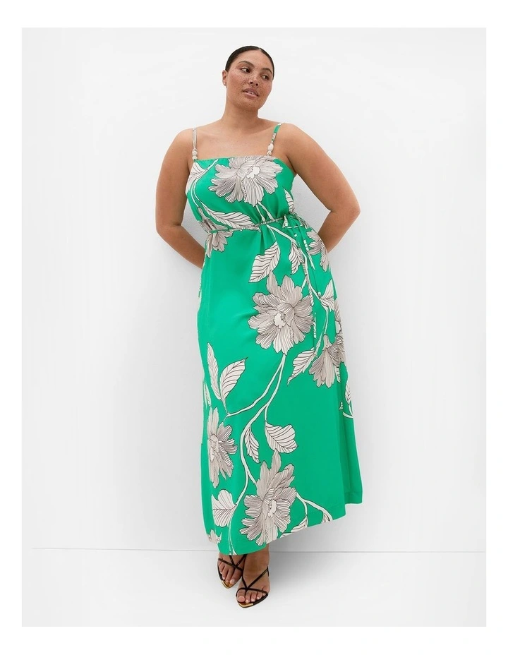 Plus Size Millie Print Maxi Dress in Greenstone image 1