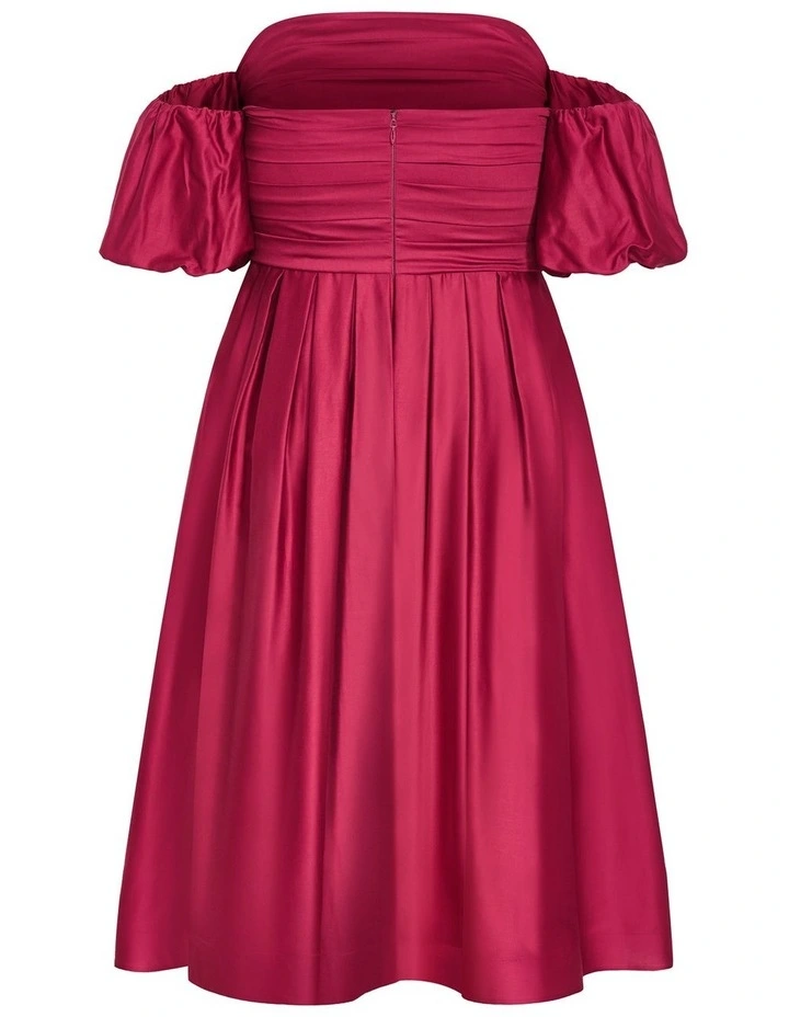 Plus Size Rosalee Puff Sleeve Midi Dress in Raspberry image 4