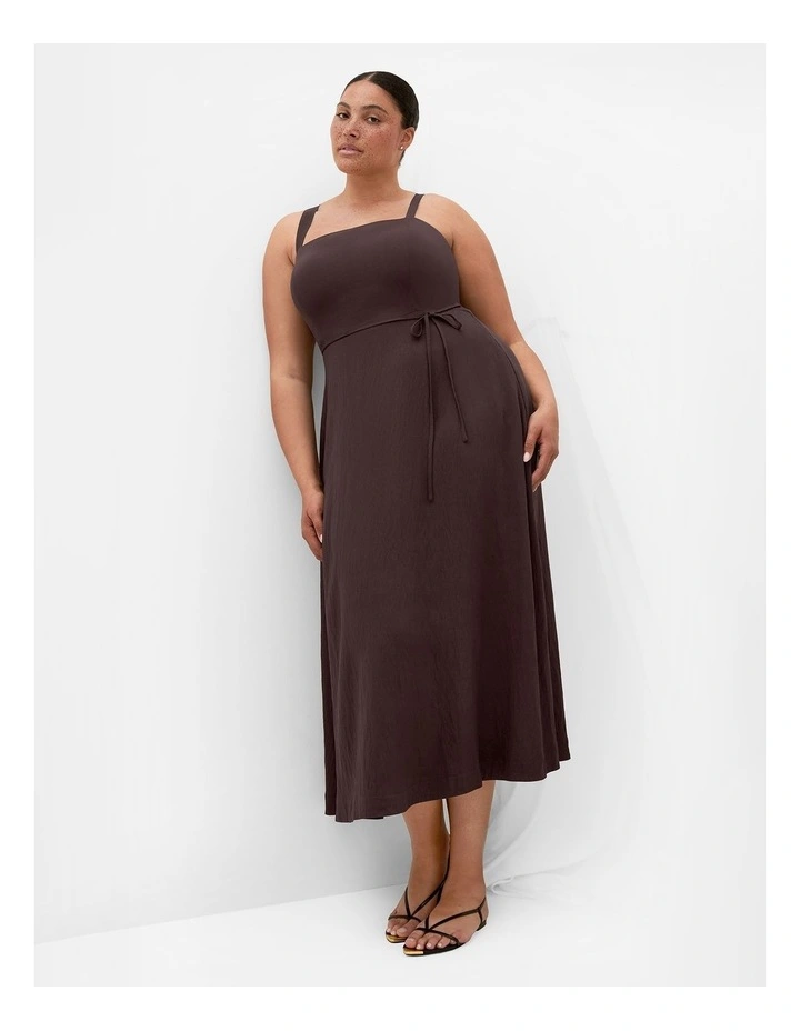 Plus Size Collins Sleeveless Maxi Dress in Chocolate image 1