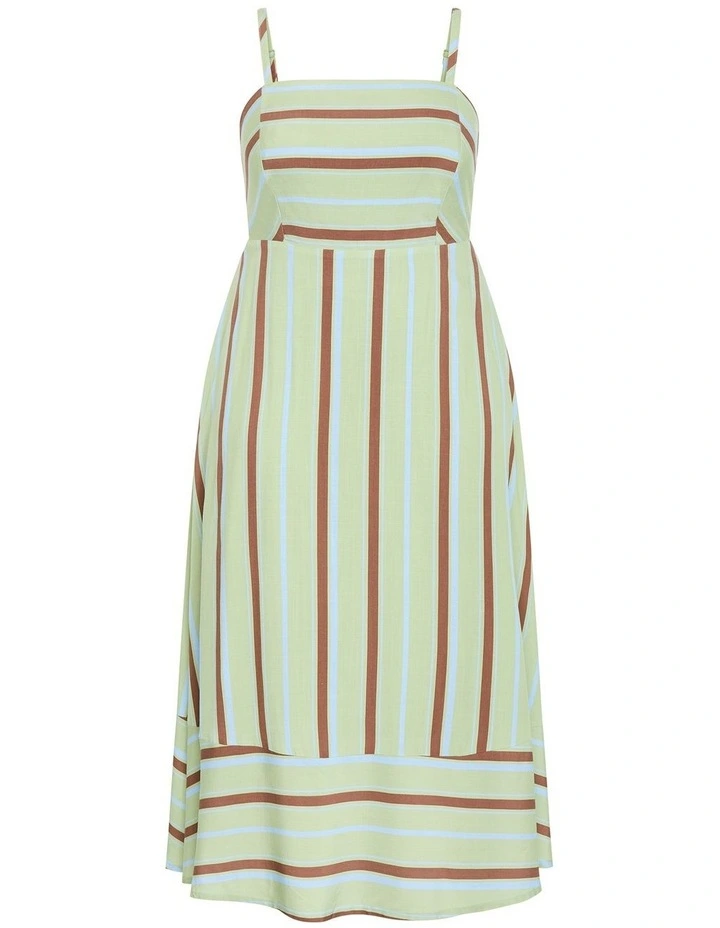Plus Size Haven Stripe Maxi Dress in Matcha image 3