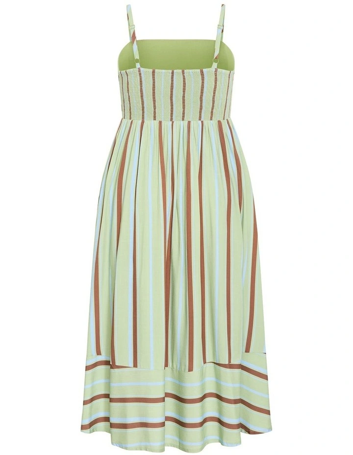 Plus Size Haven Stripe Maxi Dress in Matcha image 4