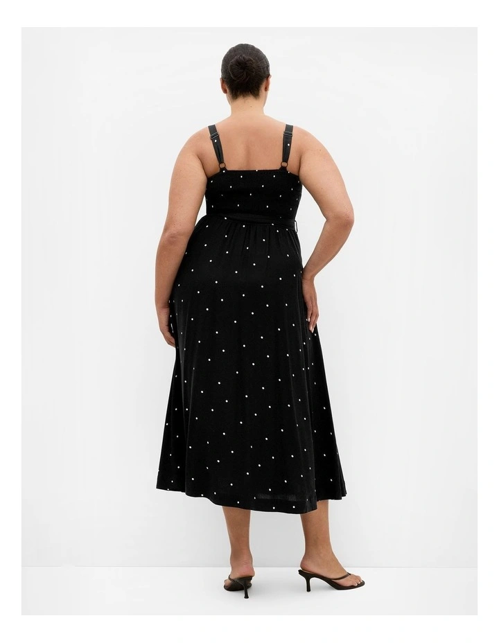 Plus Size Lola Spot A-Line Maxi Dress in Black image 2