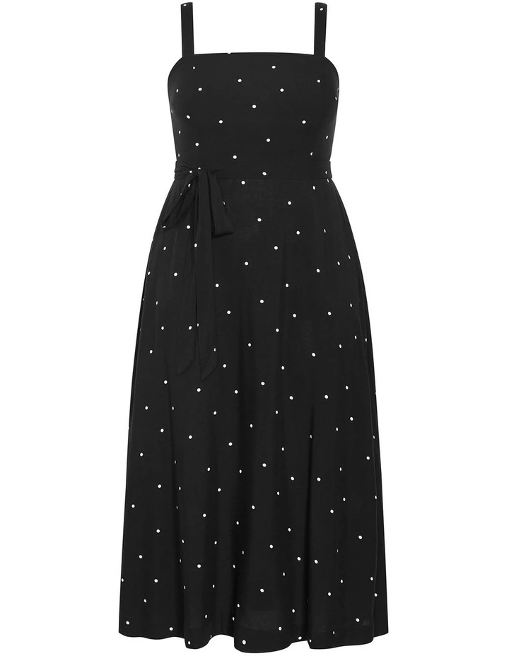 Plus Size Lola Spot A-Line Maxi Dress in Black image 3
