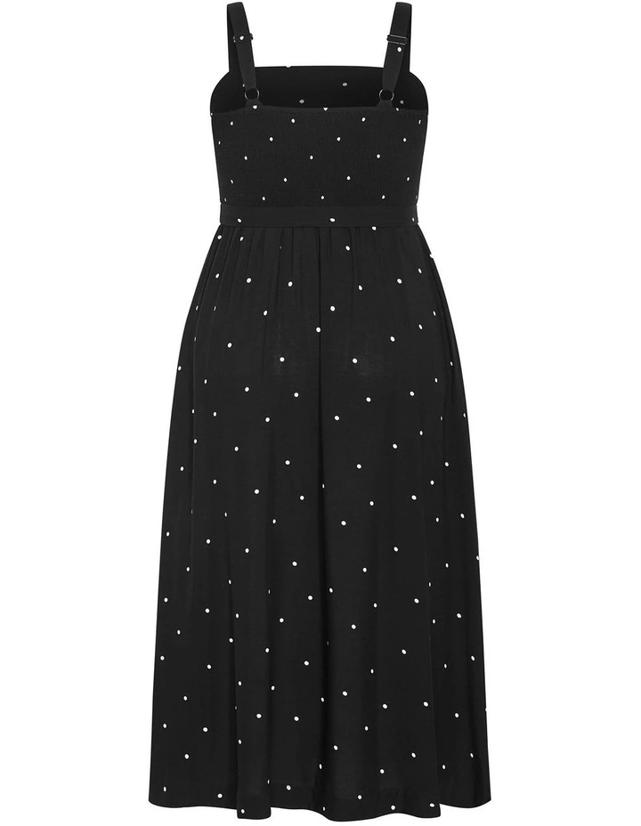 Plus Size Lola Spot A-Line Maxi Dress in Black image 4