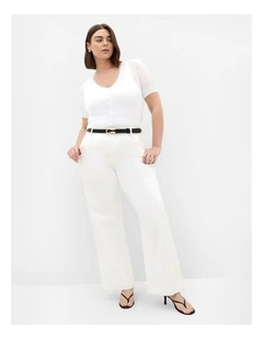 Plus Size Tara Short Sleeve Crop Cardigan in Ivory