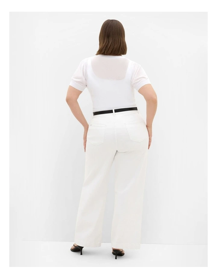 Plus Size Tara Short Sleeve Crop Cardigan in Ivory image 2
