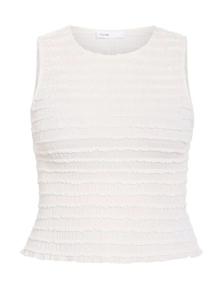 Plus Size Sheree Sleeveless Ruched Top in Cream image 3