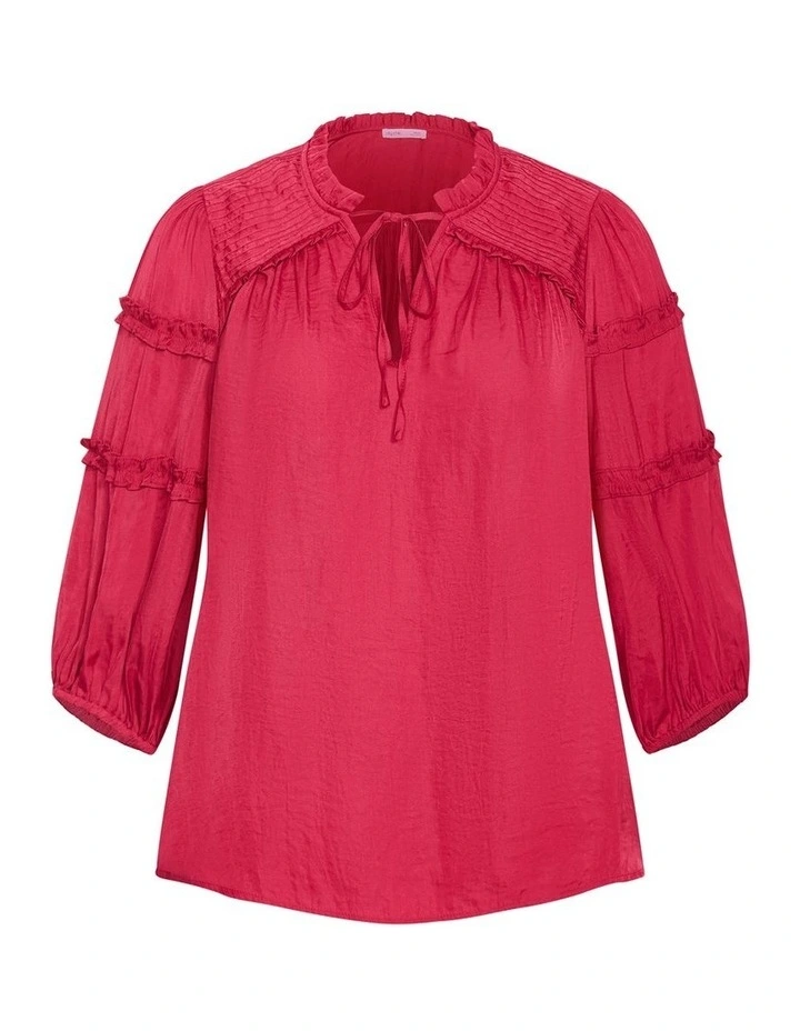 Plus Size Drama Queen Elbow Sleeve Shirt in Raspberry image 3