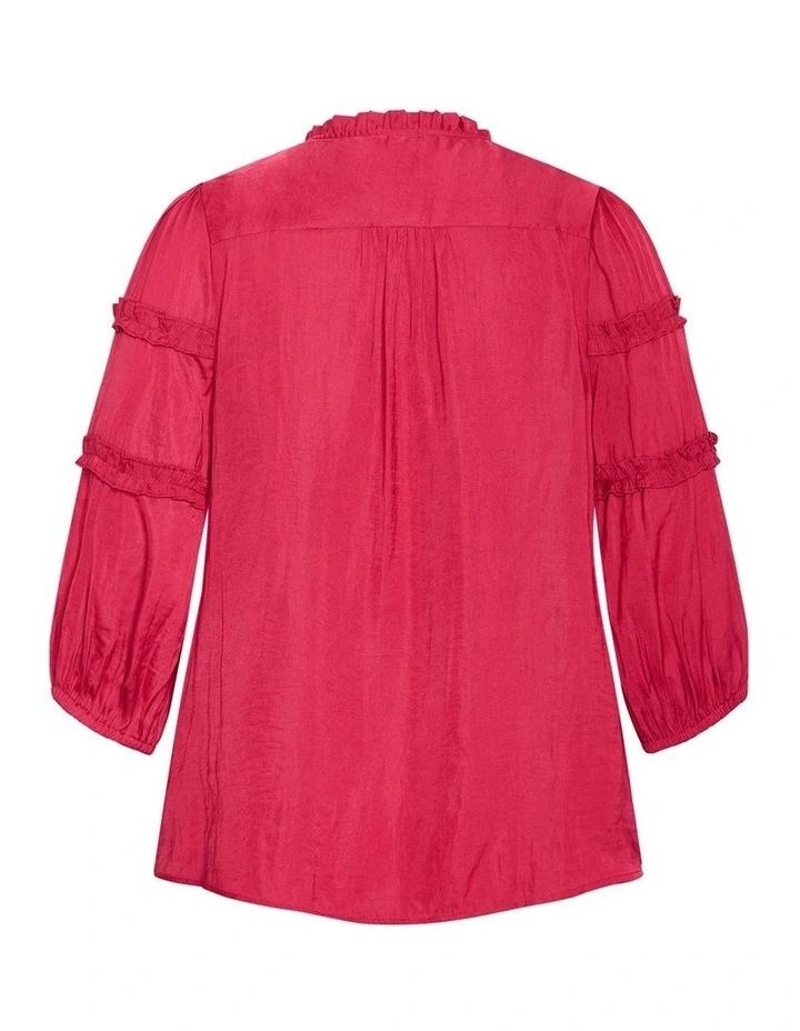 Plus Size Drama Queen Elbow Sleeve Shirt in Raspberry image 4