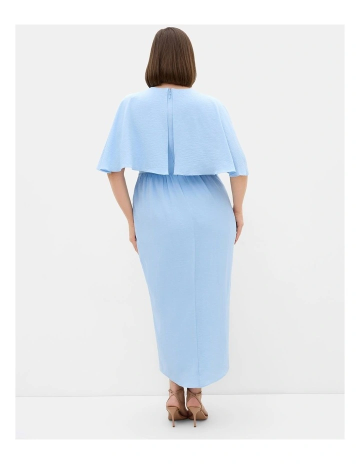 Plus Size Brae Faux Wrap Maxi Dress in Soft Blue image 2