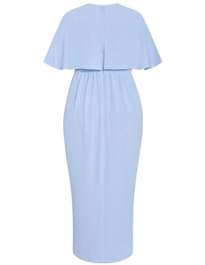 Plus Size Brae Faux Wrap Maxi Dress in Soft Blue image 4