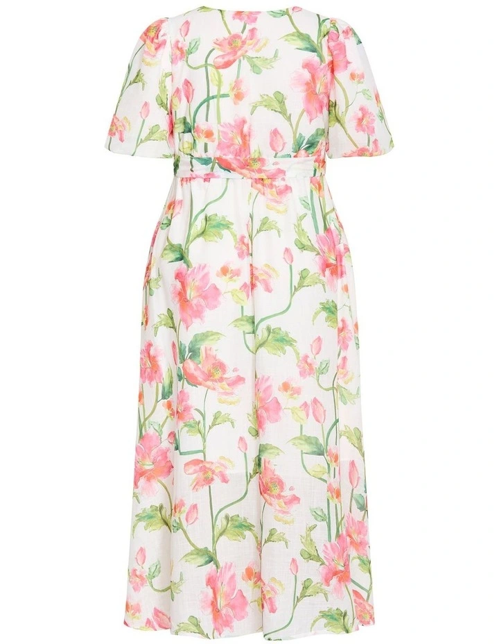 Plus Size Jamie Floral Print Maxi Dress in White image 4