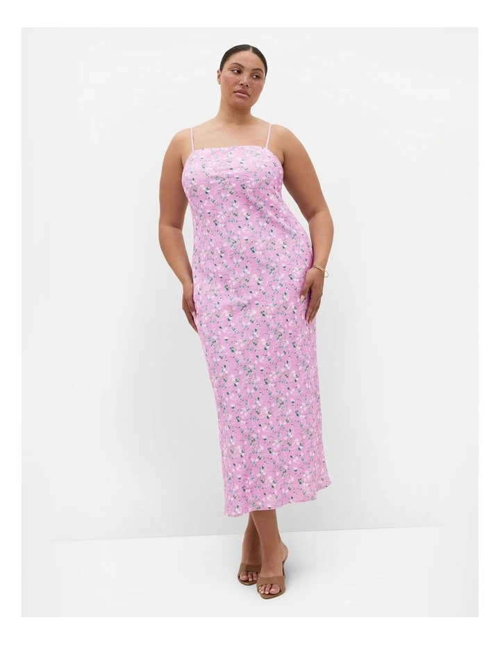 Plus Size Ellery Ditsy Print Maxi Dress in Light Fuschia image 1