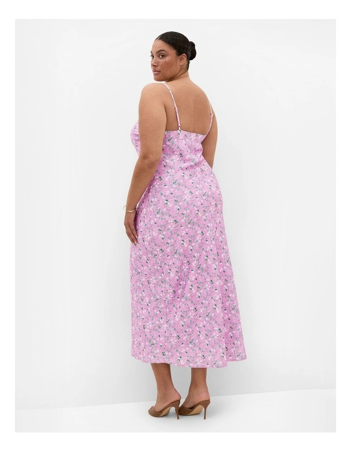 Plus Size Ellery Ditsy Print Maxi Dress in Light Fuschia image 2