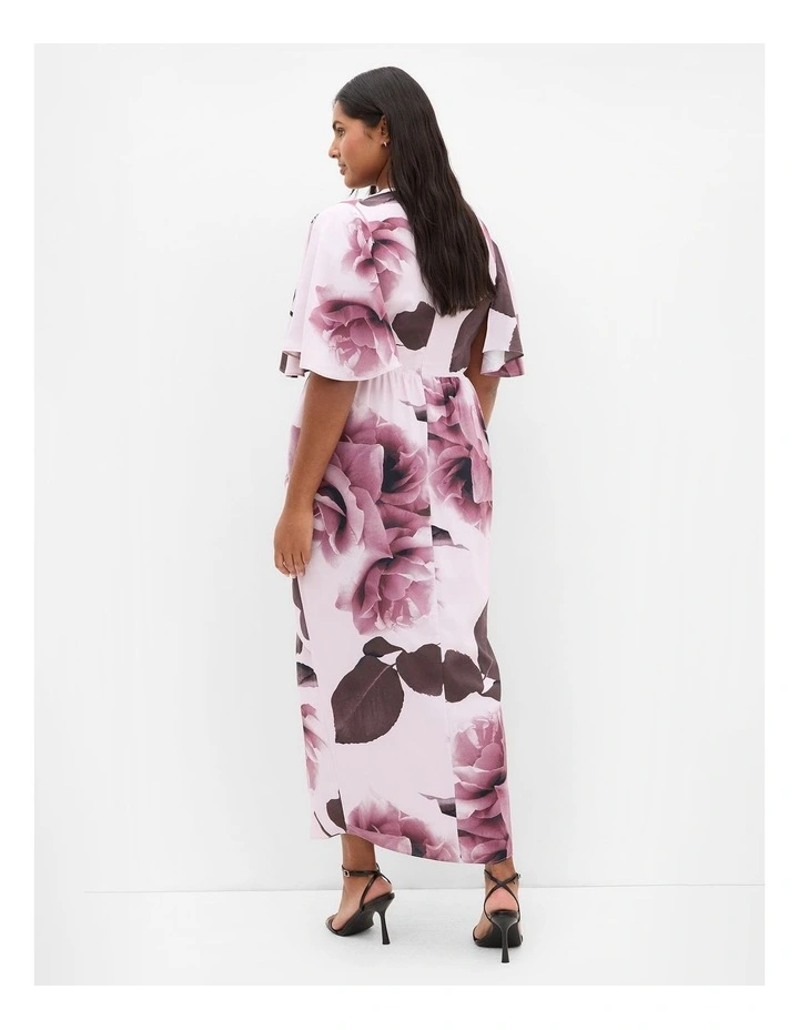 Plus Size Braelynn Bloom Print Maxi Dress in Blush image 2