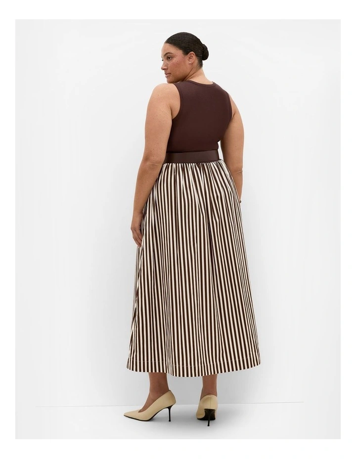 Plus Size Briar Contrast Stripe Dress in Dark Chocolate image 2