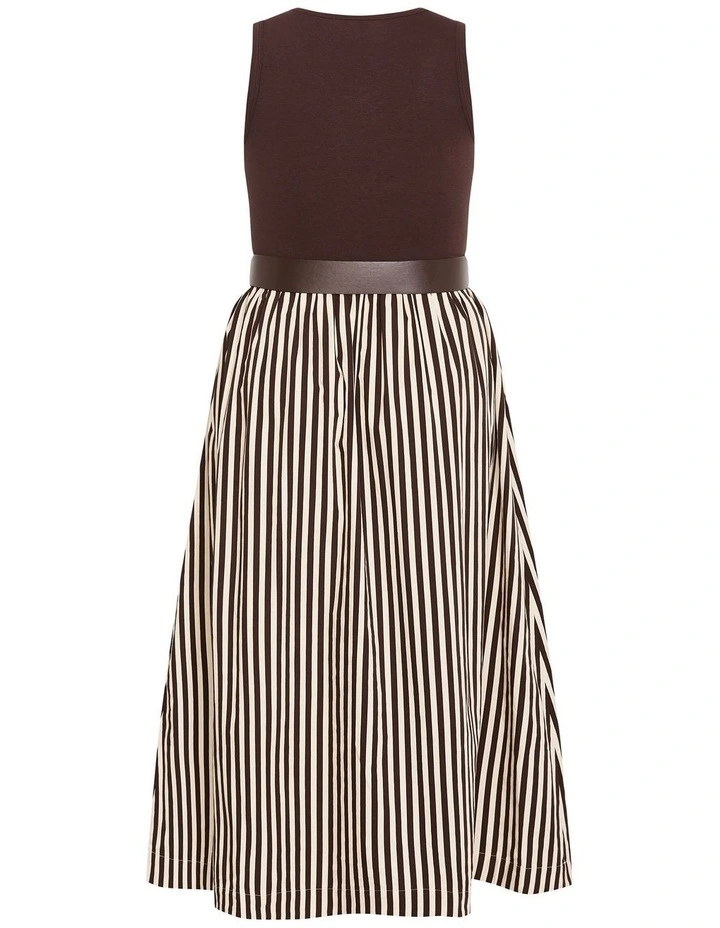 Plus Size Briar Contrast Stripe Dress in Dark Chocolate image 4