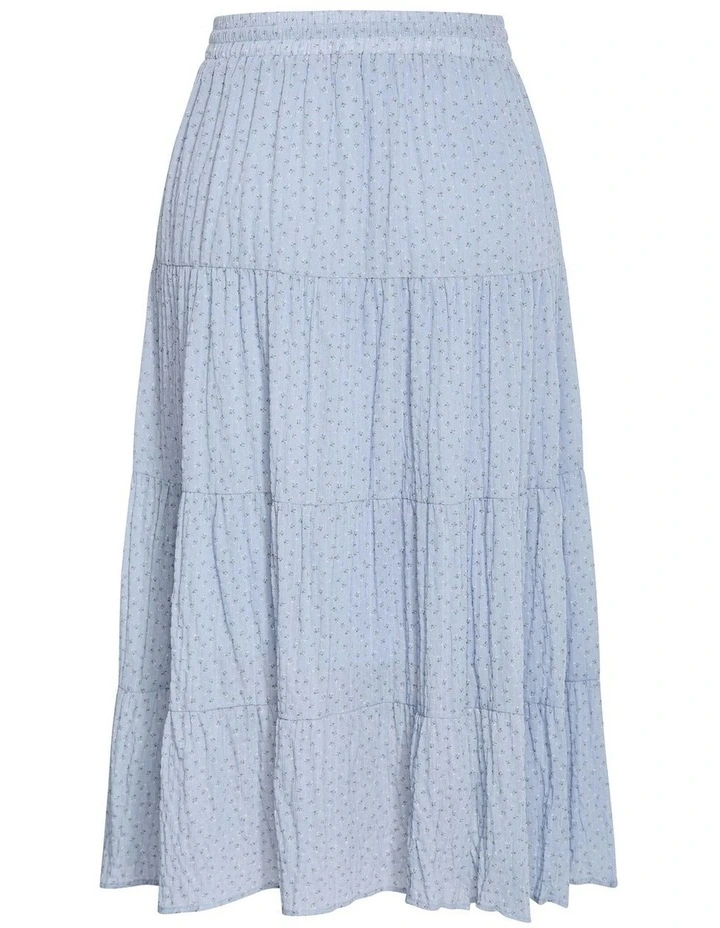Plus Size Milly Ditsy Print Tiered Maxi Skirt in Blue image 4