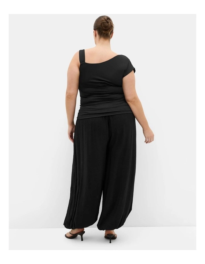 Plus Size Julie Strap Detail Top in Black image 2