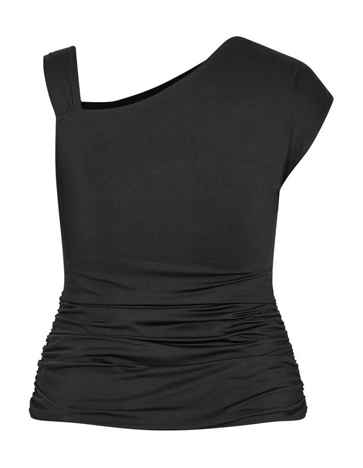 Plus Size Julie Strap Detail Top in Black image 4