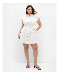 Plus Size Kelise Cotton Mini Dress in Ivory