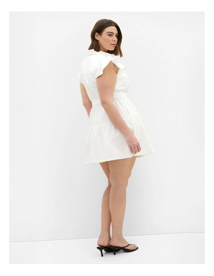 Plus Size Kelise Cotton Mini Dress in Ivory image 2