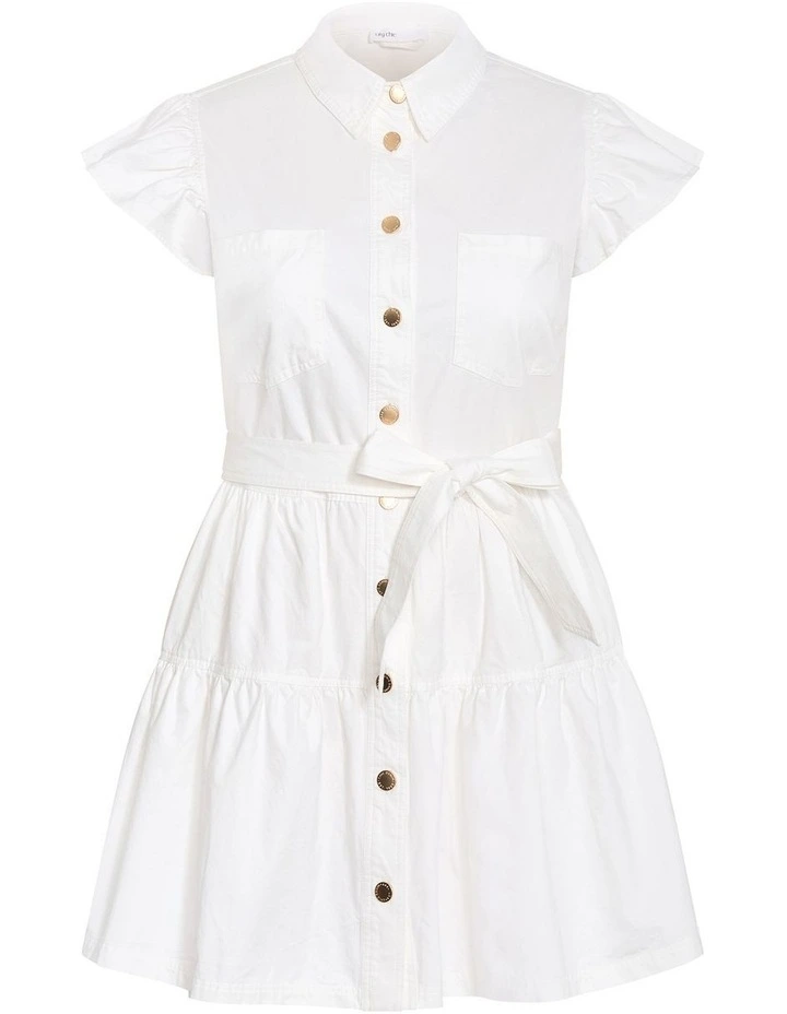 Plus Size Kelise Cotton Mini Dress in Ivory image 3