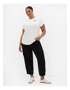 Plus Size Davina Cotton Tee in Ivory