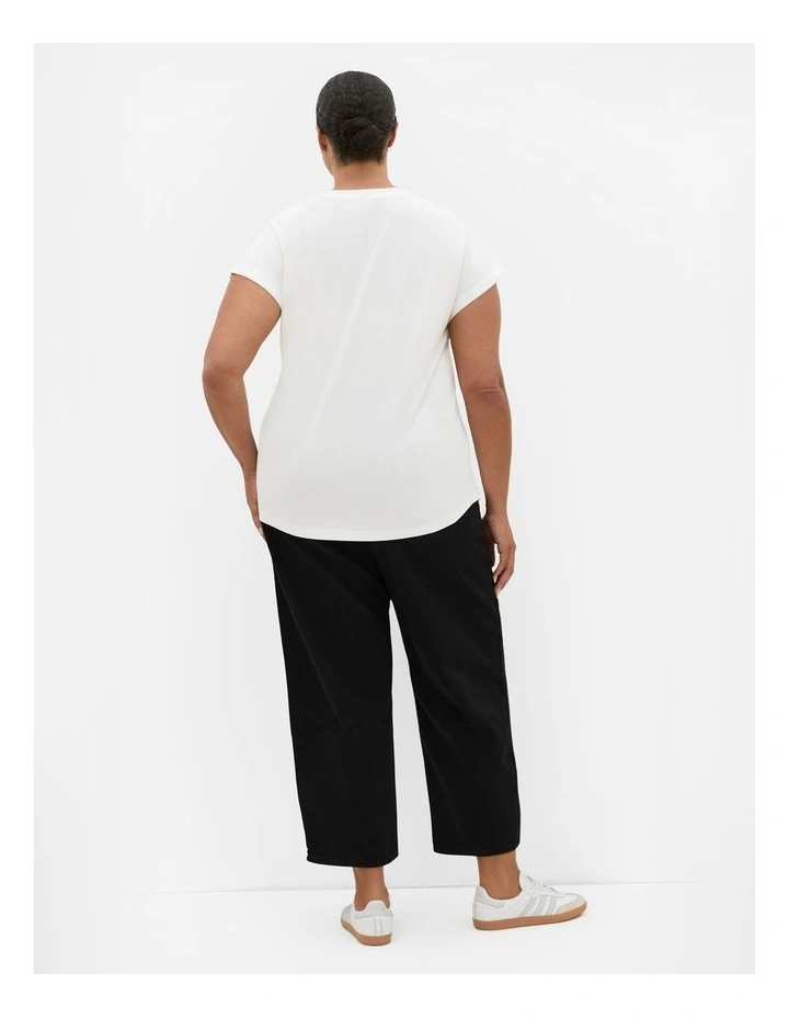 Plus Size Davina Cotton Tee in Ivory image 2