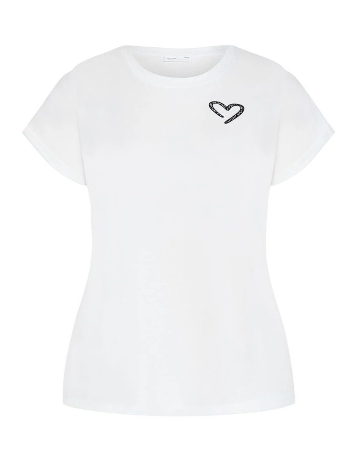 Plus Size Davina Cotton Tee in Ivory image 3