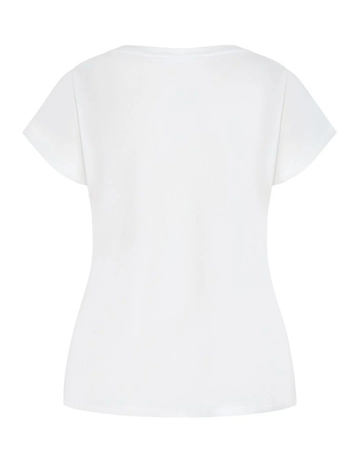 Plus Size Davina Cotton Tee in Ivory image 4