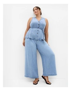Plus Size Evani Soft Denim Vest in Light Wash