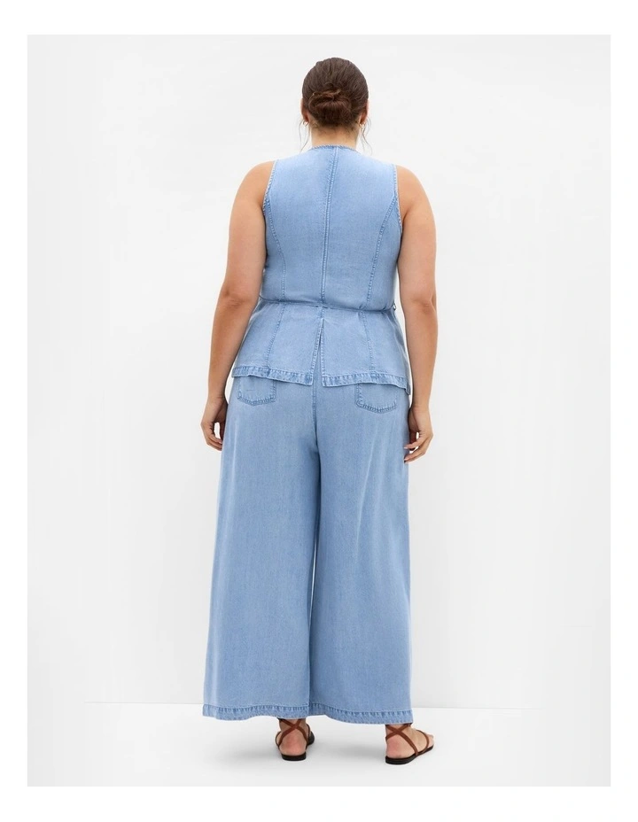 Plus Size Evani Soft Denim Vest in Light Wash image 2