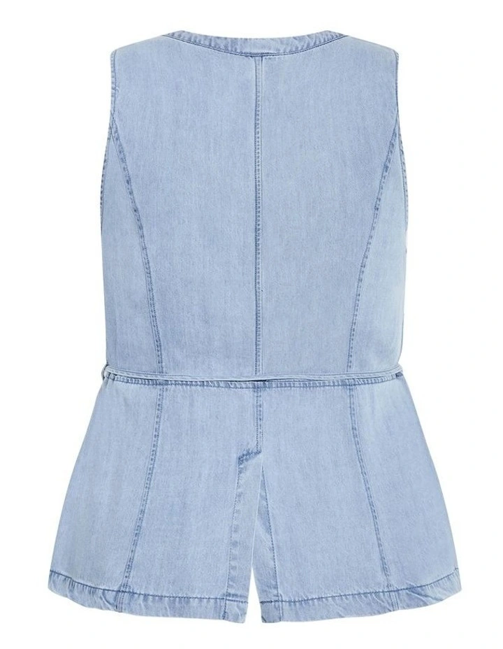 Plus Size Evani Soft Denim Vest in Light Wash image 4