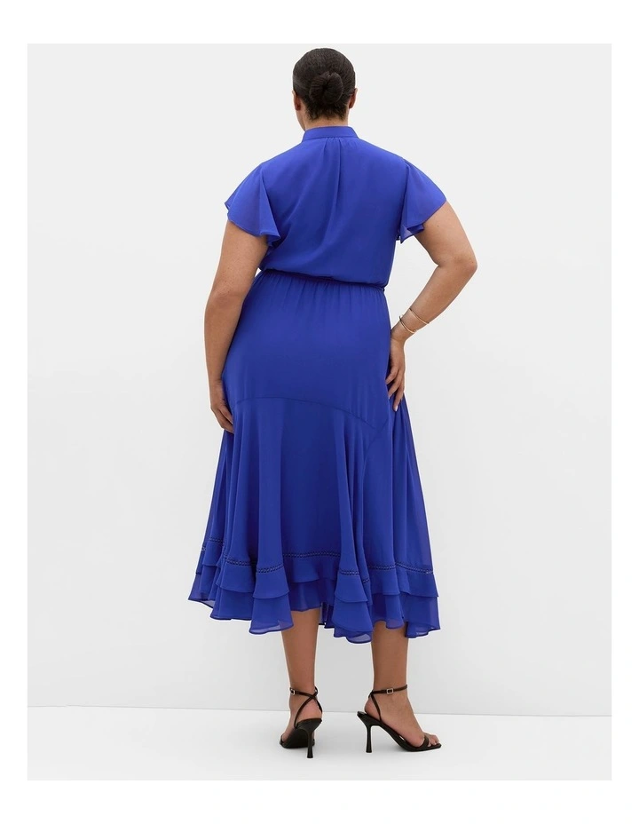 Plus Size Yasmine Short Sleeve Maxi Dress in Cobalt image 2