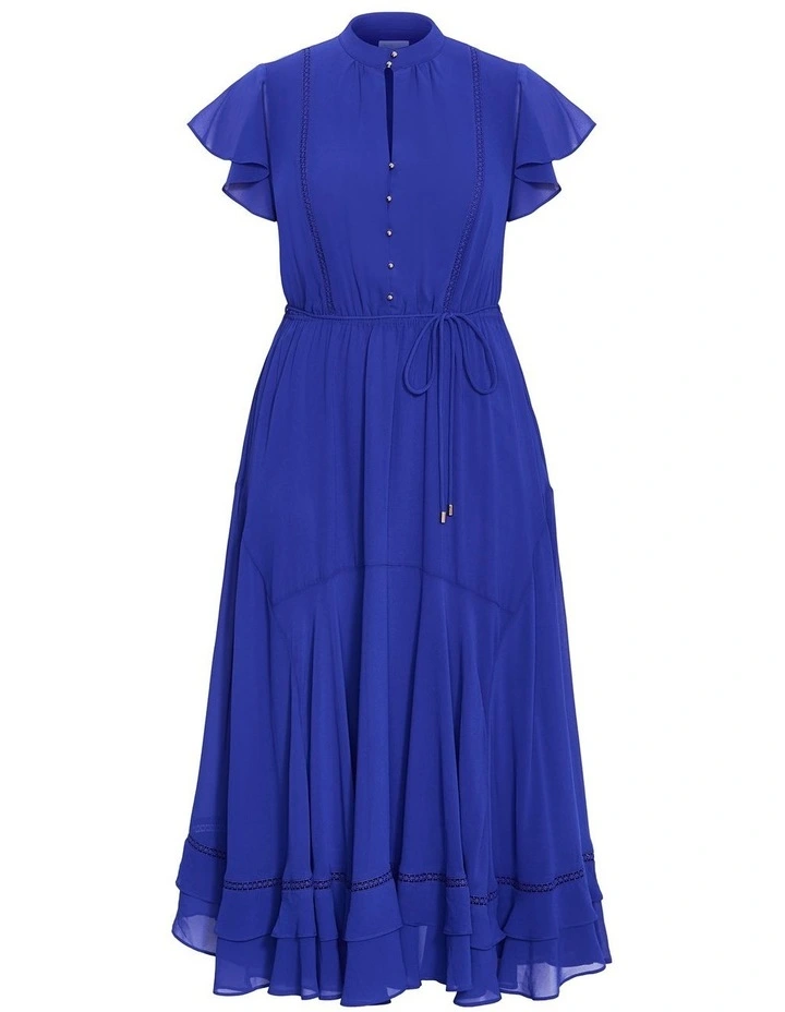 Plus Size Yasmine Short Sleeve Maxi Dress in Cobalt image 3