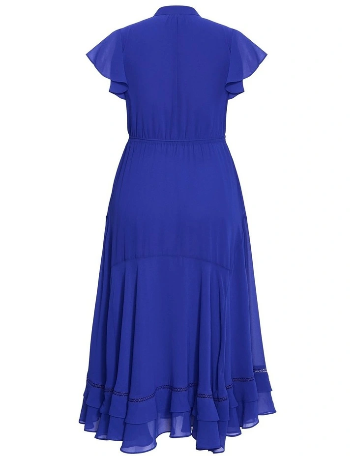 Plus Size Yasmine Short Sleeve Maxi Dress in Cobalt image 4