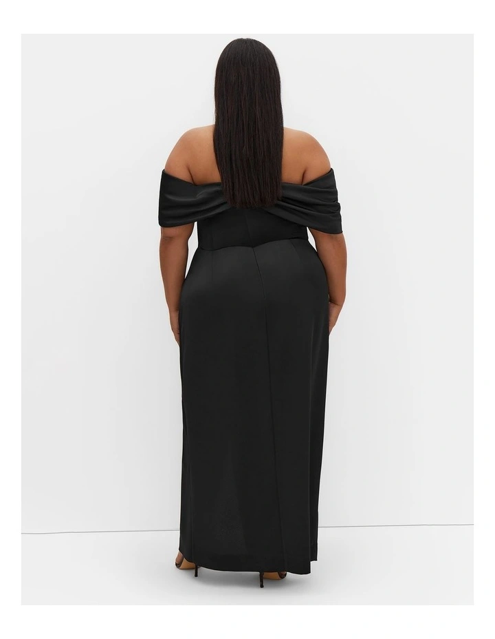Plus Size Paloma Off Shoulder Maxi Dress in Black image 2