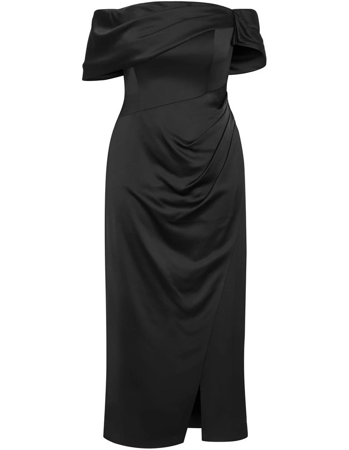 Plus Size Paloma Off Shoulder Maxi Dress in Black image 3