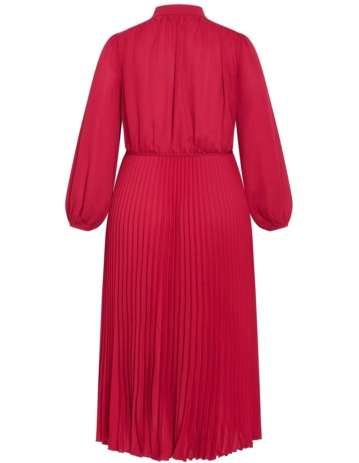 Plus Size Halle Long Sleeve Pleat Dress in Shiraz image 4