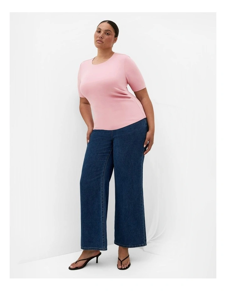 Plus Size Cinched Side Tee in Dusty Pink image 1
