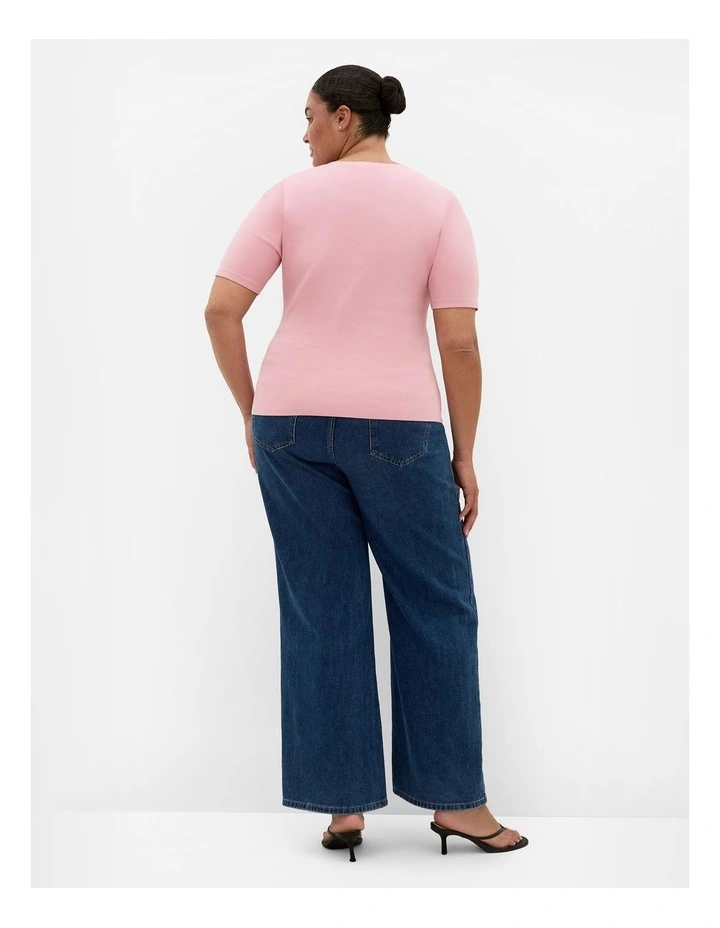 Plus Size Cinched Side Tee in Dusty Pink image 2