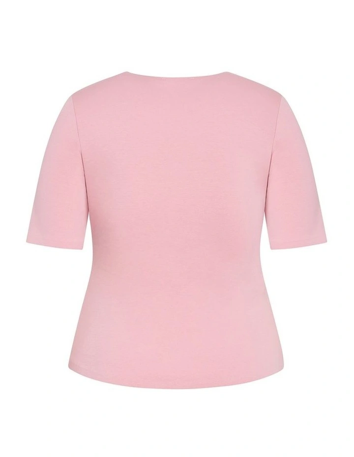 Plus Size Cinched Side Tee in Dusty Pink image 4