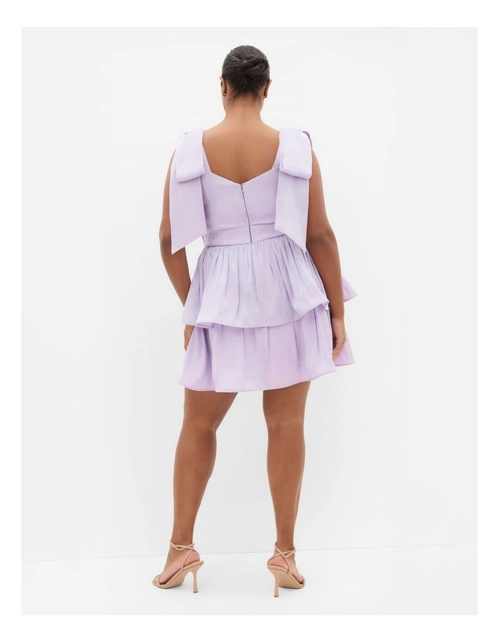 Plus Size Betty Bow Mini Dress in Lilac image 2