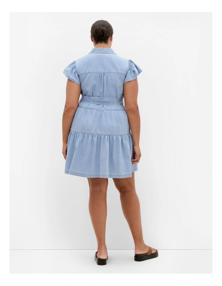 Plus Size Kelise Denim Mini Dress in Light Wash image 2