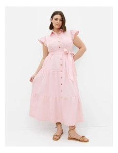 Plus Size Kelise Cotton Maxi Dress in Heavenly Pink
