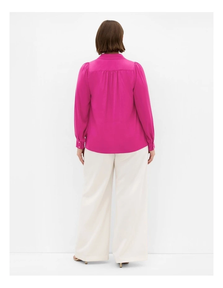 Plus Size Hadlee Long Sleeve Shirt in Framboise image 2